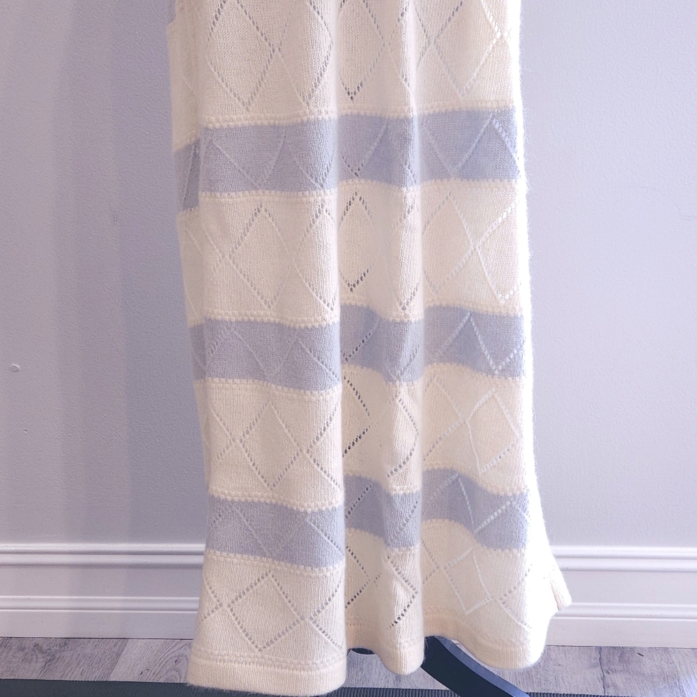 Dior NWT Vintage Knitted Wool Rabbit Hair Skirt A-Line Gray Striped Size Large - Picture 10 of 16